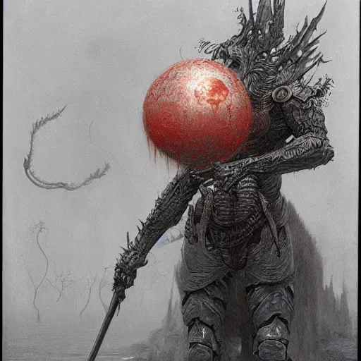 Image similar to dragon slayer concept art, beksinski