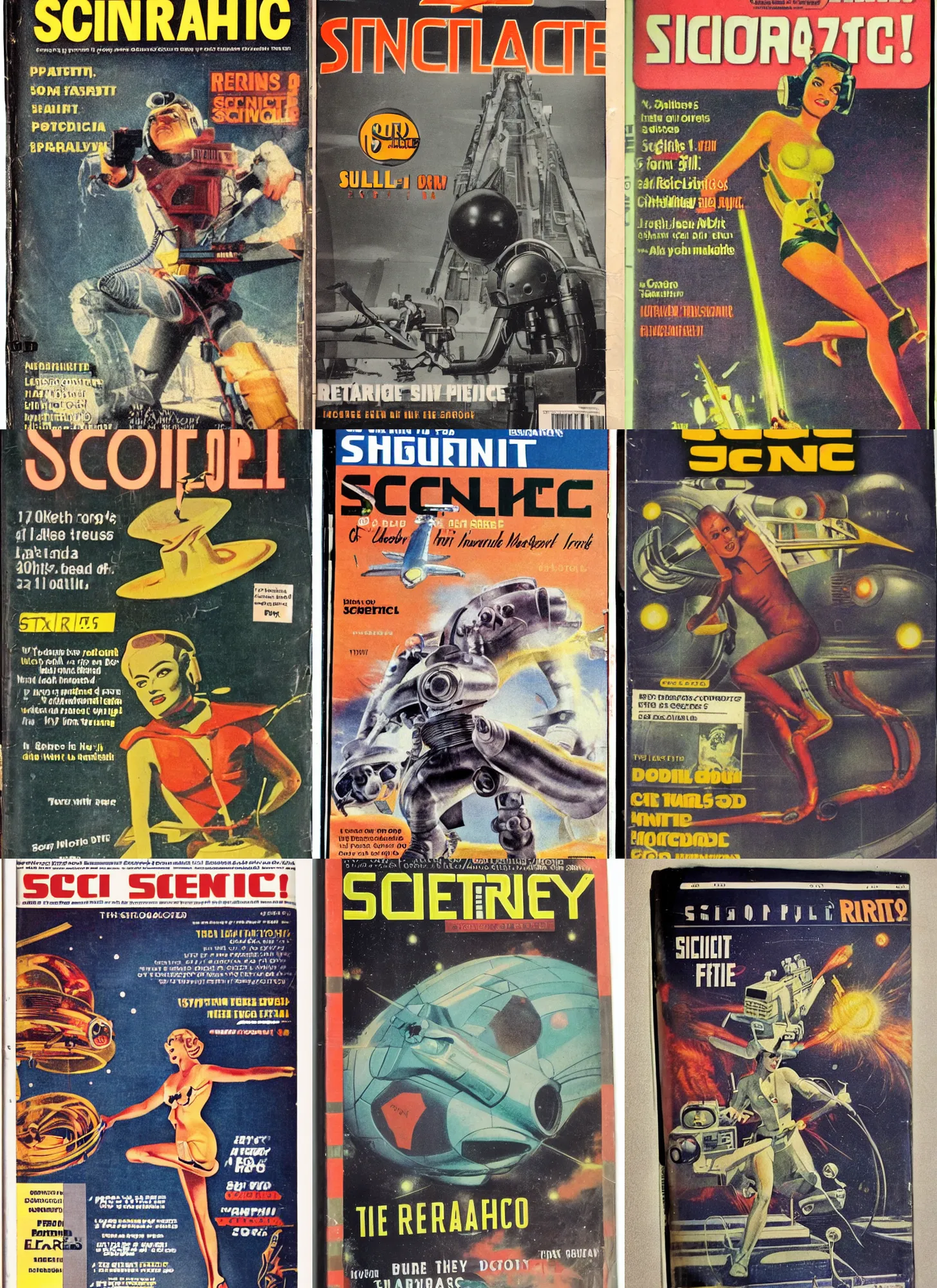 Prompt: photograph of a retro sci - fi magazine