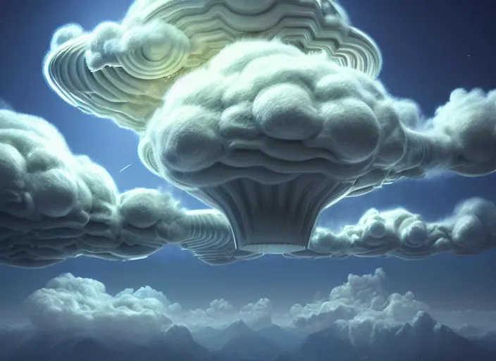 Image similar to a hyper - detailed 3 d render of venusian cloud farming, surrealism!!!!! surreal concept art, lifelike, photorealistic, digital painting, aesthetic, smooth, sharp focus, artstation hd, by valentina remenar, maximalism, art germ,