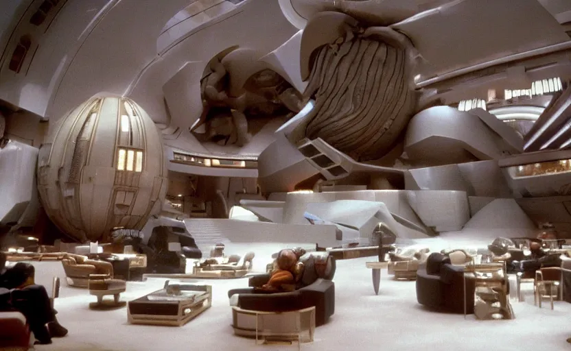 Prompt: cinematic still image a lavish imperial empire mid century design room scene from 1 9 8 0 s empire strikes back, 3 5 mm imax, moody iconic scene, action scene, beautiful detailed scene, color kodak, directed by george lucas