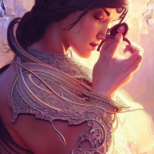 Image similar to mega logo symbol, western, d & d, fantasy, intricate, elegant, highly detailed, digital painting, artstation, concept art, matte, sharp focus, illustration, art by artgerm and greg rutkowski and alphonse mucha