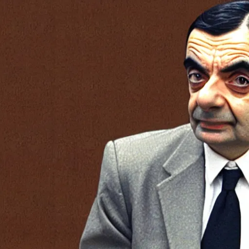 Image similar to mr bean sentenced to life in a courtroom