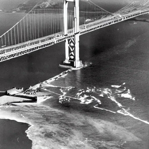 Image similar to the golden gate bridge destroyed