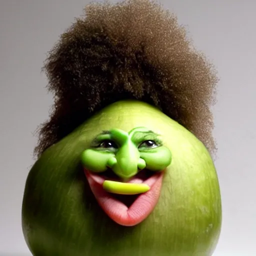 Image similar to tina turner face on a turnip vegetable