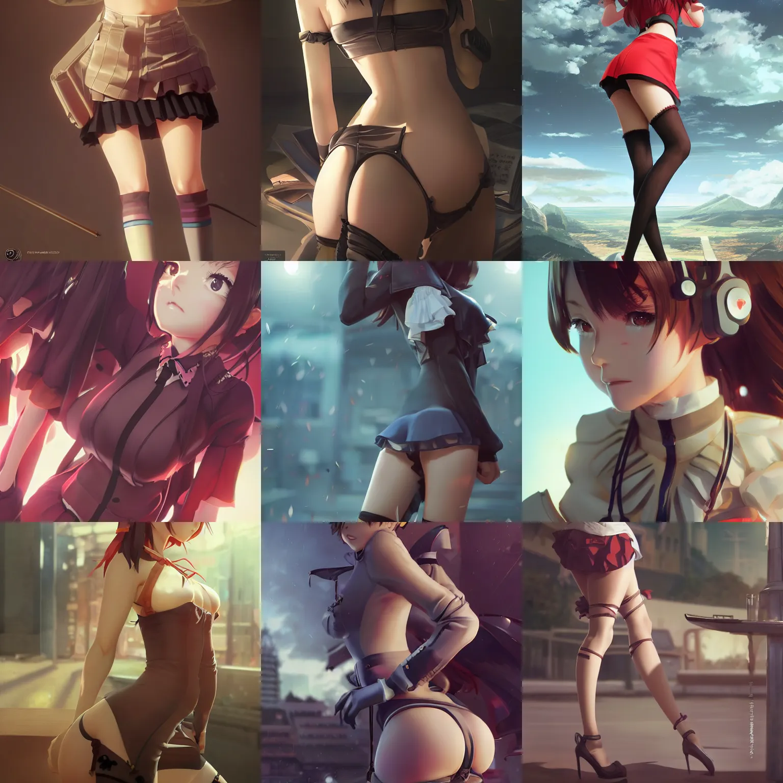 Prompt: worksafe. insanely detailed. by wlop, ilya kuvshinov, krenz cushart, greg rutkowski, pixiv. zbrush sculpt, octane, maya, houdini, vfx. pinup close - up gorgeous attractive cg anime thighhighs schoolgirl in luxury advertisement. cinematic dramatic atmosphere, sharp focus, volumetric lighting.