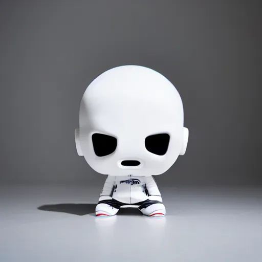 Prompt: an all white art vinyl figure with a microwave oven for a head, in the style of kidrobot, sket - one x iamretro, kenny wong x pop mart, space molly, frank kozik, guggimon, studio lighting, subsurface diffusion, 8 k - h 7 6 8