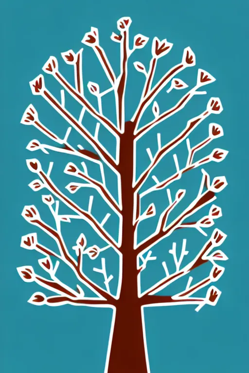 Image similar to doodle scandi winter tree, sticker - art, svg vector, adobe - illustrator