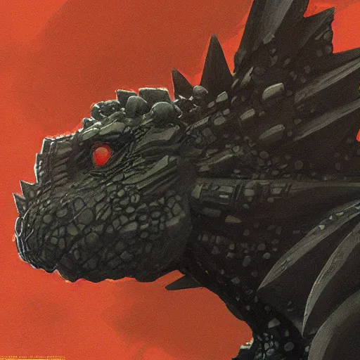 Prompt: godzilla by hideaki anno, hyperrealistic, artstation