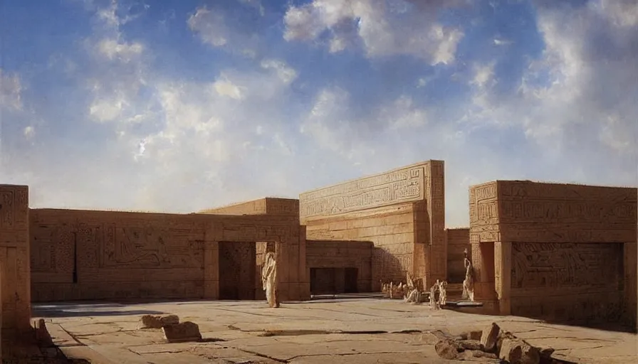 Image similar to beautiful landscape oil matte painting, of ancient mesopotamia statues, the ishtar gate, the white temple and great ziggurat of uruk art by anders zorn, wonderful masterpiece by greg rutkowski, beautiful cinematic light, thomas lawrence, greg rutkowski