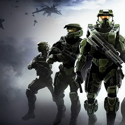 Image similar to call of duty, battlefield and halo