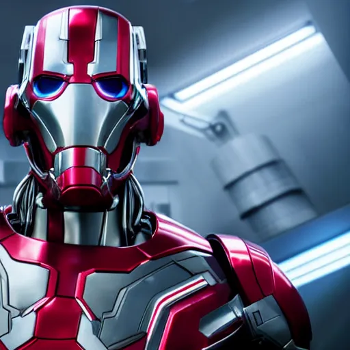 Image similar to still photo of marvel ultron, highly detailed, photorealistic portrait, bright studio setting, studio lighting, crisp quality and light reflections, unreal engine 5 quality render