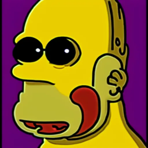 Prompt: homer simpson by hotline miami (game)