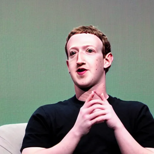 Image similar to mark zuckerberg sitting on a green sofa showing off a ziplock full of weed, blurry, low res