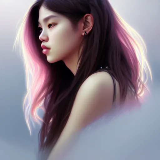 Prompt: portrait of jossi of blackpink, highly detailed, digital painting, smooth, sharp focus, illustration, ultra realistic, 8 k, art by artgerm and alphonse mucha