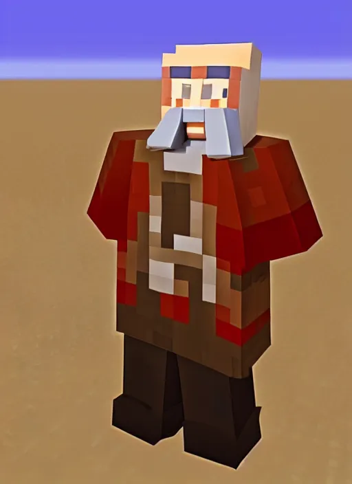 Image similar to uncle iroh in minecraft