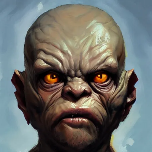 Prompt: greg manchess portrait painting of golum as overwatch character, medium shot, asymmetrical, profile picture, organic painting, sunny day, matte painting, bold shapes, hard edges, street art, trending on artstation, by huang guangjian and gil elvgren and sachin teng