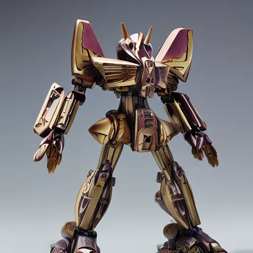 Image similar to fantasy sphinx mecha, sphinx body, egyptian helmet, mythical beast mecha, rococo, sci - fi movie, floral details, 8 k hd resolution, sazabi, barbatos mobile suit, bandai box art, macross, makoto kobayashi, frank gehry, raymond swanland