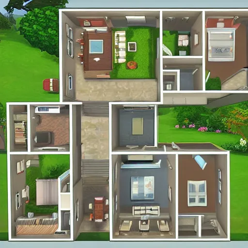 Image similar to sims 4 house floor plan