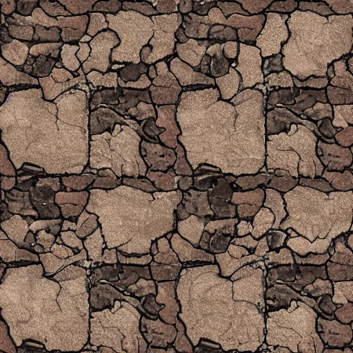 Prompt: Dark Fantasy Cobblestone floor texture.