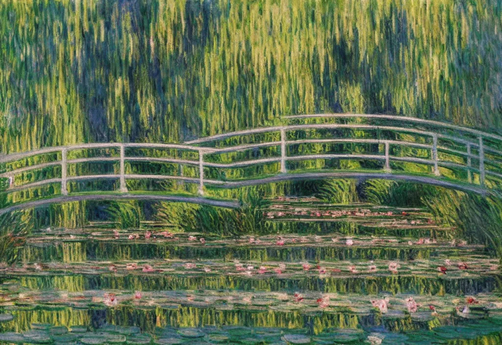 Image similar to a beautiful painting of a pond in spring time by Monet, Wes Anderson, James Jean, trending on Artstation, 4k