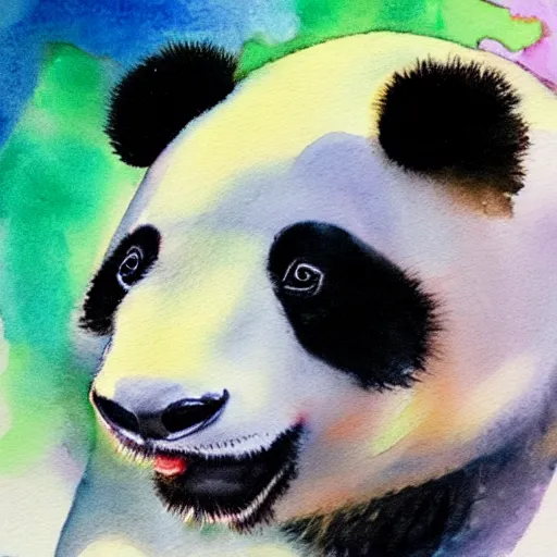 Prompt: cute baby panda water colour painting