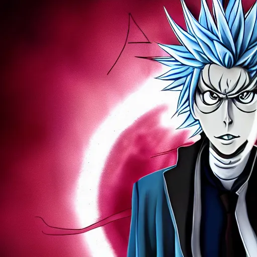 Prompt: Rick Sanchez in Death note 4K detailed Digital art