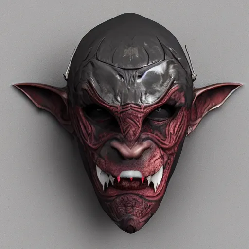 Image similar to a realistic vampire bat steel mask, epic scale, character concept art, face symmetry, intricate accurate details, artstation trending, octane render, cinematic color grading, soft light, rule of thirds, golden ratio, like a professional model, cinematic, 8 k, clear.