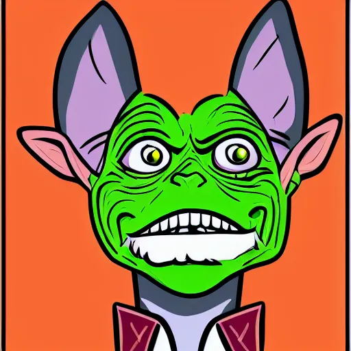 Image similar to portrait of a goblin, single subject, illustration, cartoon, comic, anime, vector art, simple background