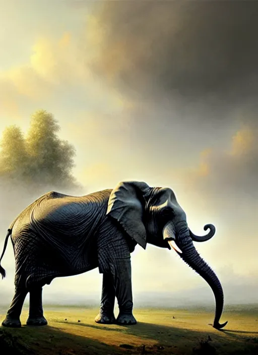 Image similar to an elephant that's dysfunctional, elegant, sharp focus, illustration, highly detailed, digital painting, concept art, matte, art by wlop and artgerm and ivan shishkin and andrey shishkin, masterpiece