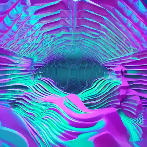 Image similar to flume album cover art, 4 k render, jnathan zawada