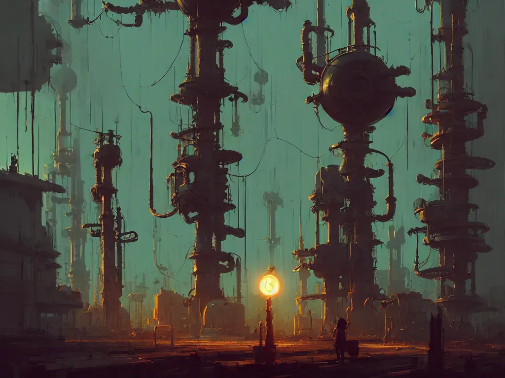 Image similar to creepy steampunk nuclear reactor, persons, by atey ghailan, ismail inceoglu, michal lisowski, artstation, volumetric light, high detail, reflection, ambient occlusion, perfect, dystopian, concept art, hdr, 4 k