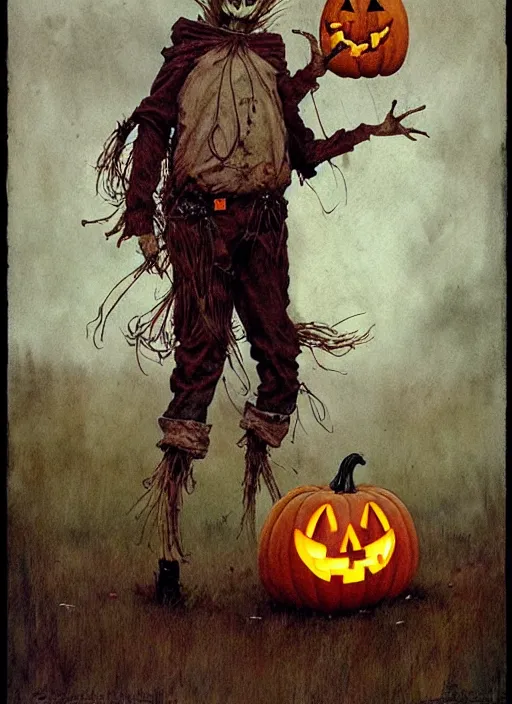 Image similar to halloween scarecrow by chiara bautista and beksinski and norman rockwell and greg rutkowski weta studio, and lucasfilm