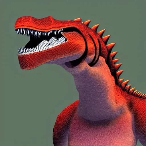 Prompt: dinosaur dude, digital art