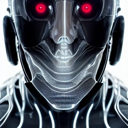 Image similar to a portrait of a futuristic cyborg made of graphene, carbon fibre surface, nano tube elements, futuristic, 8 k, dramatic light, trending on cg society