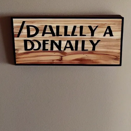 Prompt: a wooden sign that says daily!!!!!!!!!!!, marker, handwritten