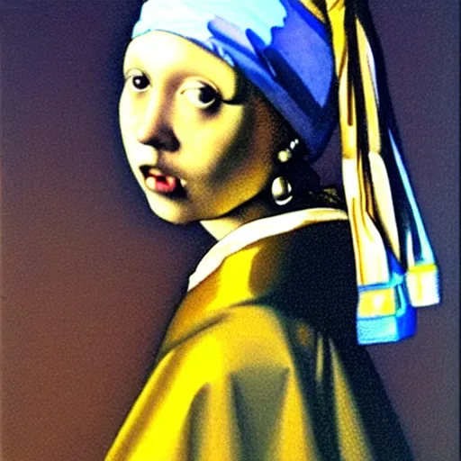 Image similar to cj from grovestreet with a Pearl Earring painted by Beksinski