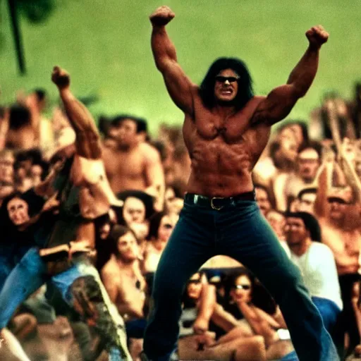 Image similar to hulk performing at woodstock