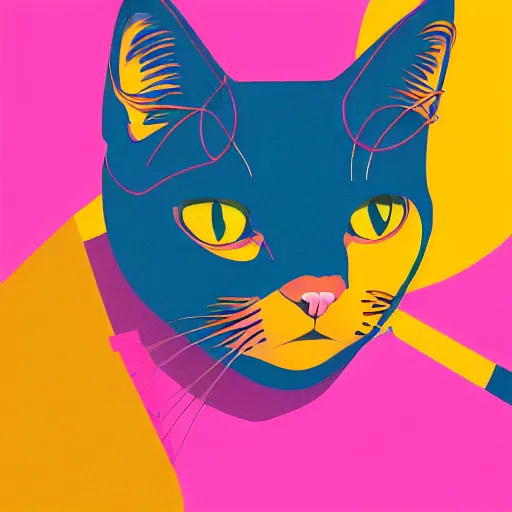 Image similar to cat but minimalistic concept art by frank stella gilleard james, whalen tom, colorful, soft light, trending on artstation, minimalism