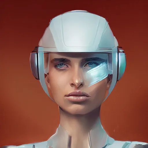 Prompt: concept art of scifi scientist with helmet by jama jurabaev, brush stroke, trending on artstation, upper half portrait, symmetry, headpiecehigh quality, extremely detailed