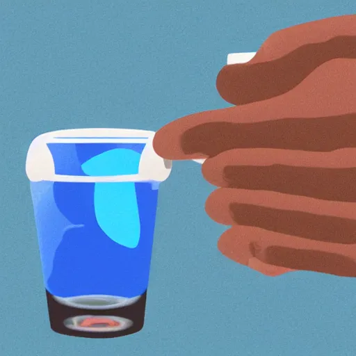 Image similar to an animated hand holding a bottle of water