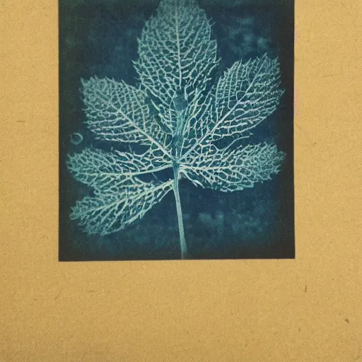 Image similar to a cyanotype