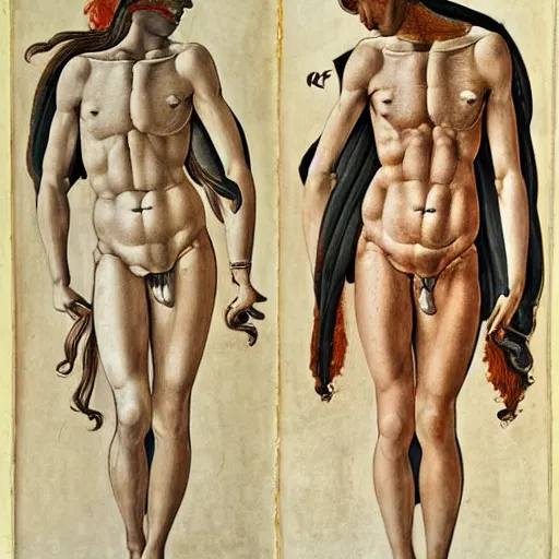 Prompt: Botticelli anatomy study