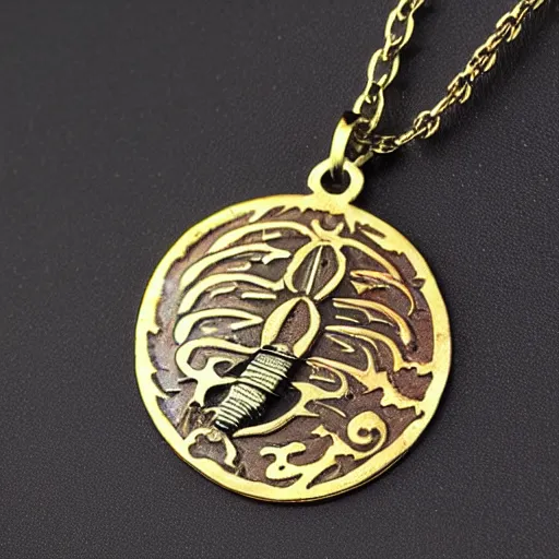 Image similar to chinese metal necklace metroid