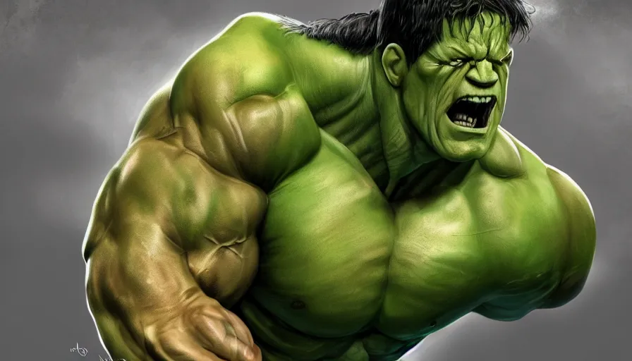 Image similar to Digital painting of John Cena as Hulk, hyperdetailed, artstation, cgsociety, 8k
