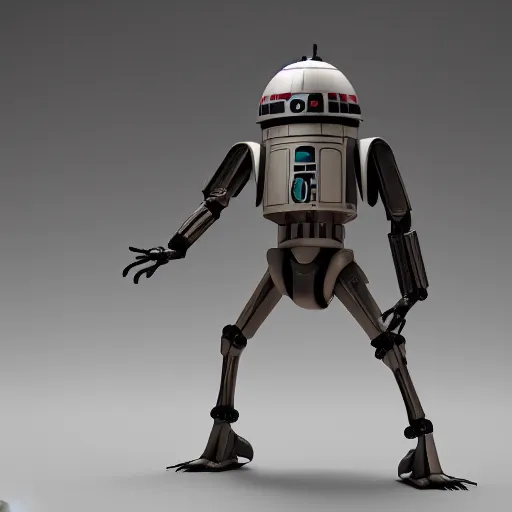 Prompt: star wars battle droid, cinematic, octane render, 8k