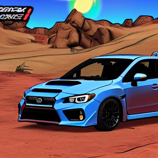 Image similar to a 2 0 1 9 wrx in the style of borderlands
