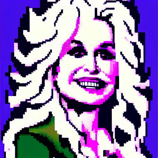 Prompt: dolly parton pixel art, featured on pixilart