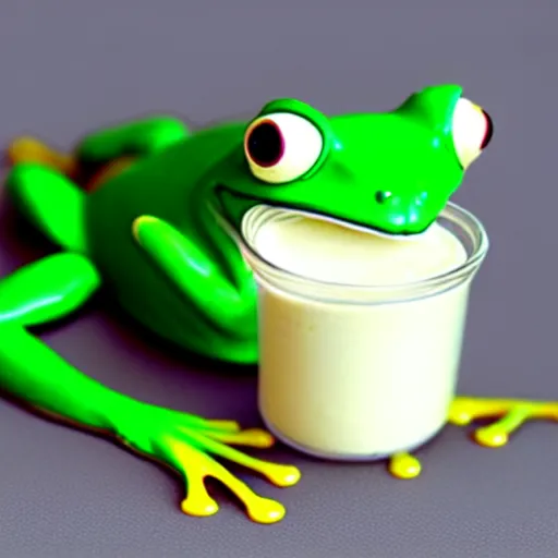 Image similar to frog in yogurt