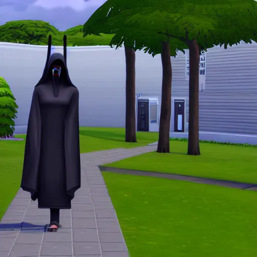 Prompt: the grim reaper in the sims