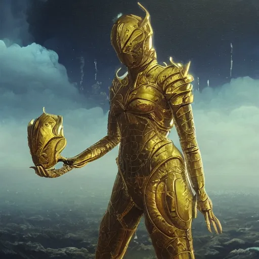 gold armor melenia , matte painting, detailed, elden | Stable Diffusion ...